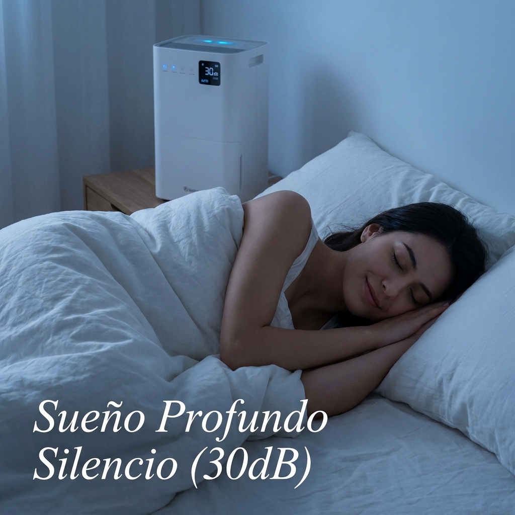 Deshumidificador silencioso para dormir: guía real (dB)